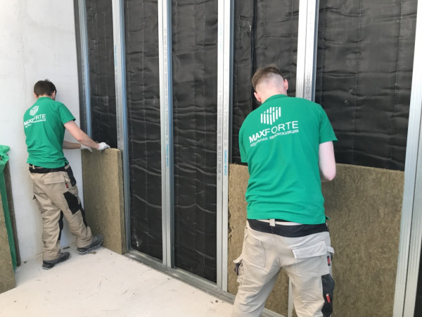 Фотогалерея решения усиленной звукоизоляции стены