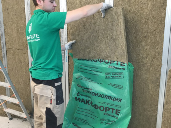 Фотогалерея решения усиленной звукоизоляции стены