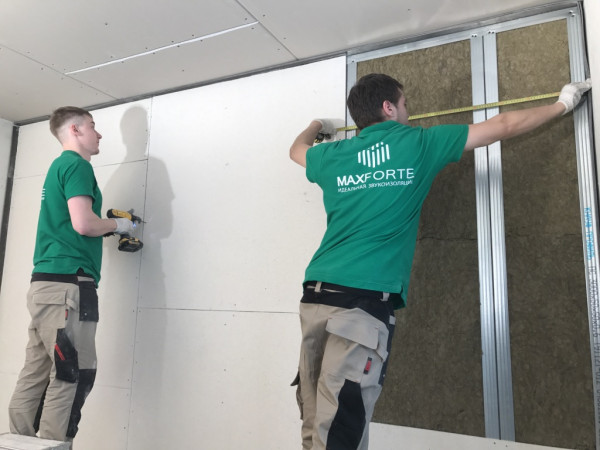 Фотогалерея решения усиленной звукоизоляции стены